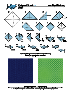 paper sharks origami shark folding diagram and instructions
