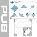 paper sharks origami paper patterns - printable crease pattern Publisher format